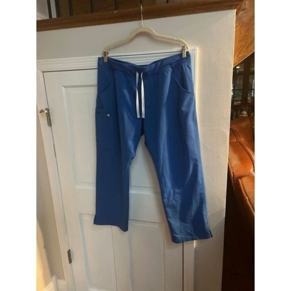 Figs Technical Collection Royal Blue Cargo Scrub Women's Drawstring Pants Sz XL